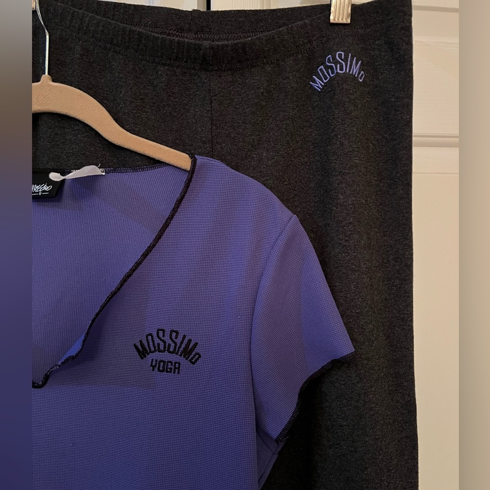 Mossimo Purple and Dark Gray Yoga Pants and Top Set (2 pieces) Size L - Picture 2 of 9